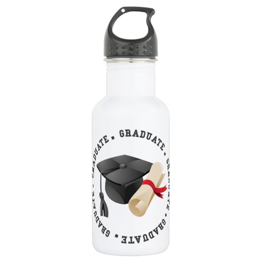 Grad Hat und Degree Wasserflasche (Vorderseite)
