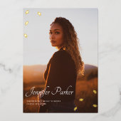 Grad Hats Abschluss-Ankündigungsfolie Folieneinladung (Vorderseite)