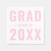 Grad-Jahrgang Blassrosa Typografie Abschluss Serviette (Vorderseite)