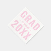 Grad-Jahrgang Blassrosa Typografie Abschluss Serviette (Ecke)