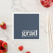 Grad-Jahrgang der Navy Blue und White Glückwunschs Serviette (Beispiel)