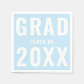 Grad-Jahrgangsblauer moderner Typografie Serviette (Vorderseite)