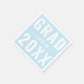 Grad-Jahrgangsblauer moderner Typografie Serviette (Ecke)