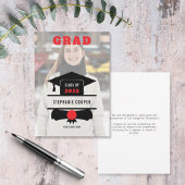 Grad Kap Red Black 2022 Graduation Ankündigung