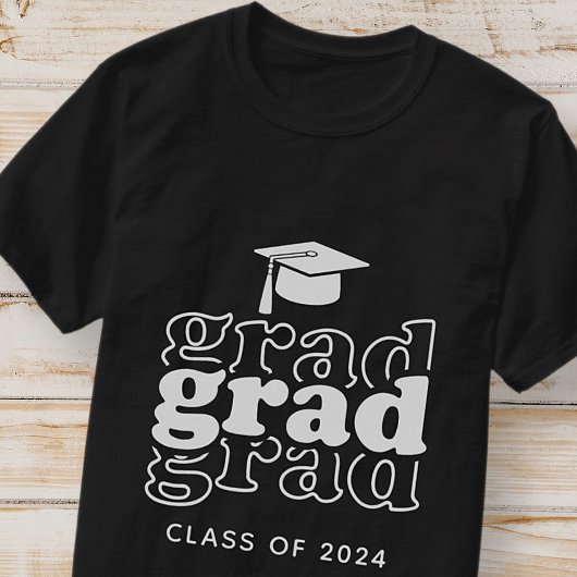 Grad Klasse 20XX Schwarz & Weiß Moderner Abschluss T-Shirt