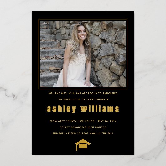 GRAD-Klasse der 2025-Abschluss-Folie Folieneinladung (Rückseite)