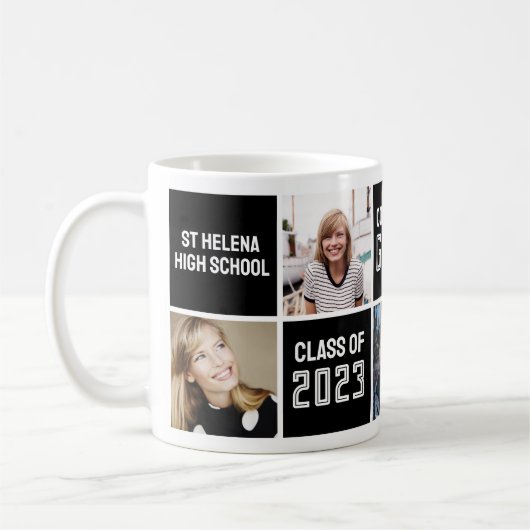 Grad-Klasse der Fotokollage 2023 Kaffeetasse (Links)