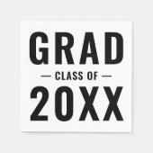 Grad Klasse der weißen schwarzen modernen Typograf Serviette (Vorderseite)