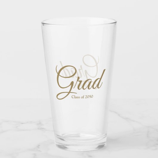 Grad-Klasse des benutzerdefinierten goldenen Skrip Glas (Vorderseite)