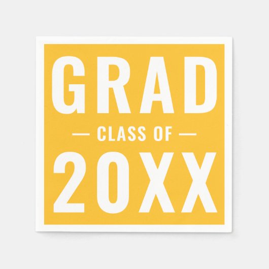 Grad-Klasse des goldgelben Typografie-Party 2023 Serviette (Vorderseite)