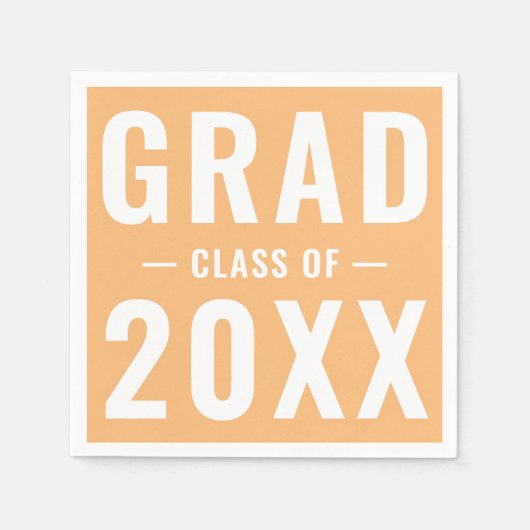 Grad-Klasse des hellen orangefarbenen typografisch Serviette (Vorderseite)