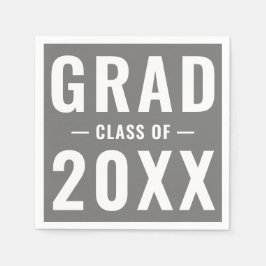 Grad-Klasse von 2023 grau modernes typografisches  Serviette