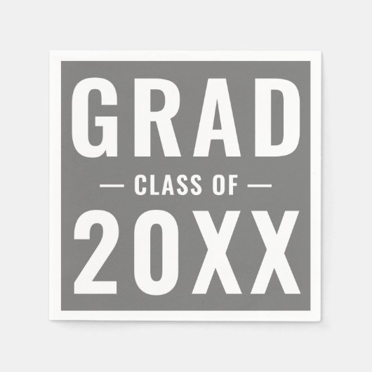 Grad-Klasse von 2023 grau modernes typografisches  Serviette (Vorderseite)