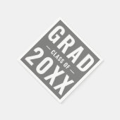 Grad-Klasse von 2023 grau modernes typografisches  Serviette (Ecke)