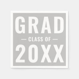 Grad-Klasse von 2023 hellgrau moderne Typografie Serviette