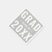 Grad-Klasse von 2023 hellgrau moderne Typografie Serviette (Ecke)