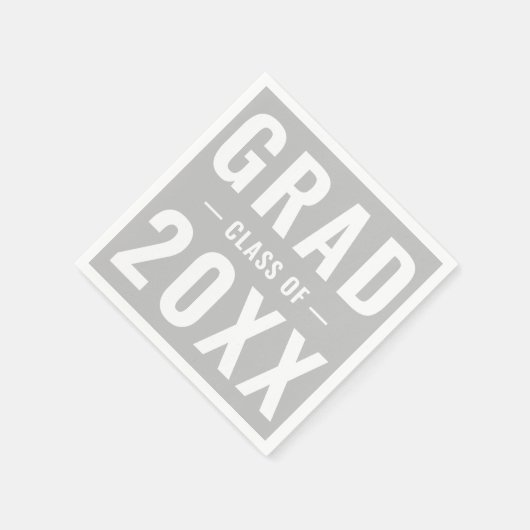 Grad-Klasse von 2023 hellgrau moderne Typografie Serviette (Ecke)