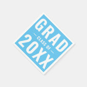 Grad Klasse von 2023 Himmel Blau moderne Typografi Serviette (Ecke)