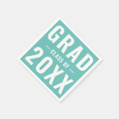 Grad-Klasse von 2023 leichte aquamarine moderne Ty Serviette (Ecke)