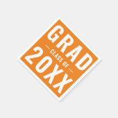 Grad-Klasse von 2023 orangefarbene moderne Typogra Serviette (Ecke)