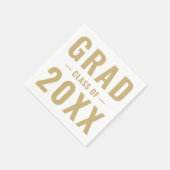 Grad-Klasse von 2024 gold weiß moderne Typografie Serviette (Ecke)