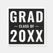 Grad-Klasse von 2024 schwarz moderne fette Typogra Serviette (Vorderseite)