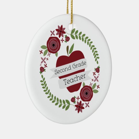 Grad-Lehrer BlumenKranz-roter Apples zweite Keramikornament (Rechts)