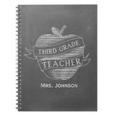 Grad-Lehrer-Notizbuch Kreide-inspiriertes Apples Notizblock (Vorderseite)