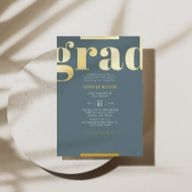 Grad Modern Bold Graduation Party Green & Gold