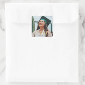 Grad Modern Gold Personalisiert Foto Abschluss Quadratischer Aufkleber (Tasche)