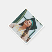 Grad Modern Gold Personalisiert Foto Abschluss Serviette (Ecke)