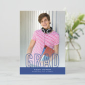 GRAD Moderne Foto Kontur Typ Overlay Royale Einladung (Stehend Vorderseite)