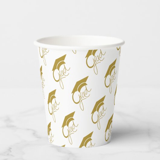 Grad Moderne Gold-Musterpapiere Pappbecher (Vorderseite)