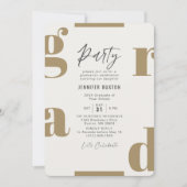 Grad Moderne Olive Green Graduation Party Einladung (Vorderseite)