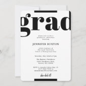 Grad Moderne Schwarz-Weiß-Karo-Graduierungspartei Einladung (Vorderseite)