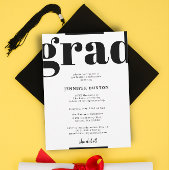 Grad Moderne Schwarz-Weiß-Karo-Graduierungspartei Einladung