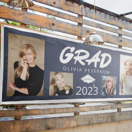 Grad Moderne Typografie Foto Collage Class 2023 Banner