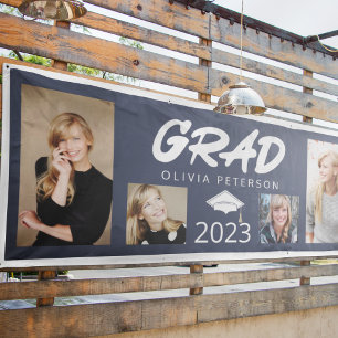 Grad Moderne Typografie Foto Collage Class 2023 Banner