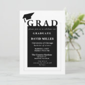 Grad Moderner Minimalistischer Abschluss Einladung (Stehend Vorderseite)