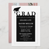 Grad Moderner Minimalistischer Foto Abschluss Einladung (Vorne/Hinten)