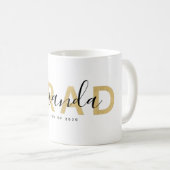 Grad Moderner Skriptname Personalisiert Gold Black Kaffeetasse (VorderseiteRechts)
