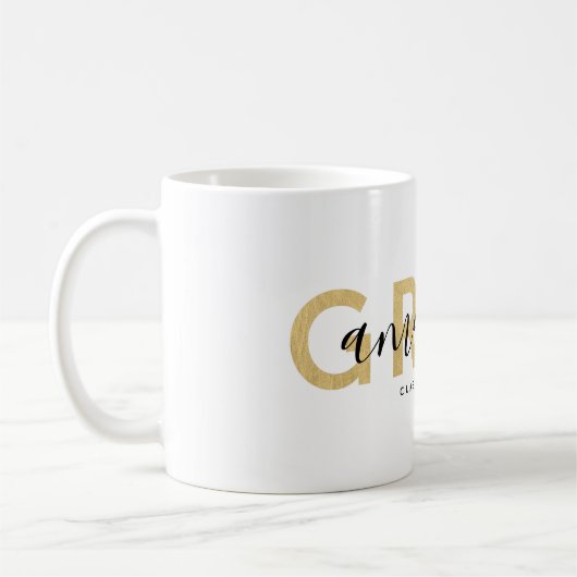 Grad Moderner Skriptname Personalisiert Gold Black Kaffeetasse (Links)