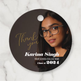 GRAD! Modernes Abschluss Foto Vielen Dank, das Tag Geschenkanhänger