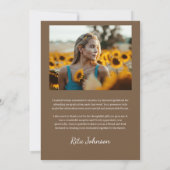 Grad Modernes Foto Klasse 2023 Hoher Abschluss Dankeskarte (Rückseite)