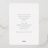 GRAD Modernes Foto Kontur Typ Overlay Schwarz Gold Folieneinladung (Rückseite)