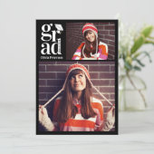 GRAD Multi Foto Collage Graduation Party Einladung (Stehend Vorderseite)