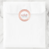 Grad Name Rose Gold Script Graduation Party Gefall Runder Aufkleber (Tasche)