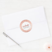 Grad Name Rose Gold Script Graduation Party Gefall Runder Aufkleber (Umschlag)