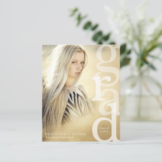 GRAD Overlay Budget Gold Abschluss Ankündigung (Stehend Vorderseite)