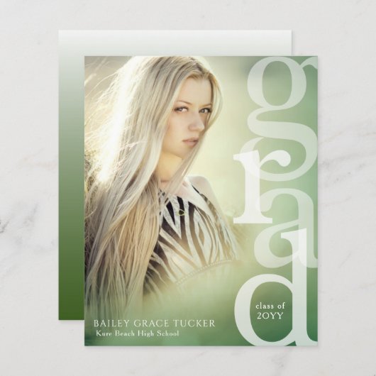 GRAD Overlay Budget Grüne Abschluss Ankündigung (Vorne/Hinten)